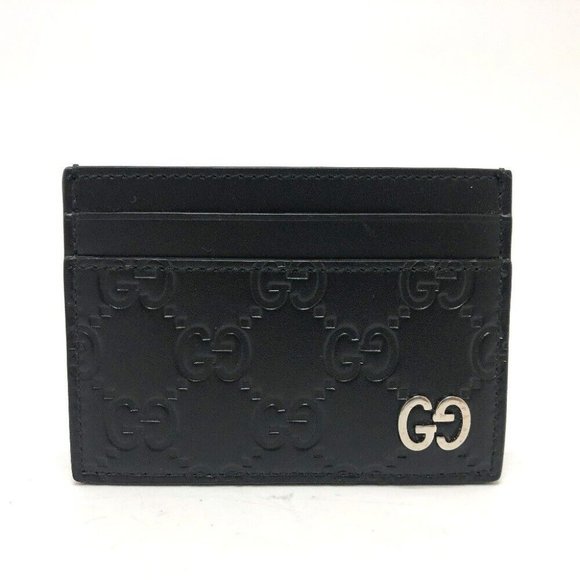 GUCCI Sima Card Case Leather Black - Picture 1 of 12